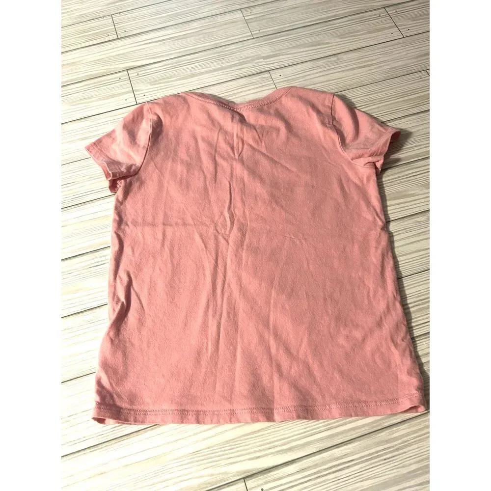 Polo Ralph Lauren Girls Short Sleeve‎ Hint Of Pink Polo Logo Cotton T-Shirt Sz 5